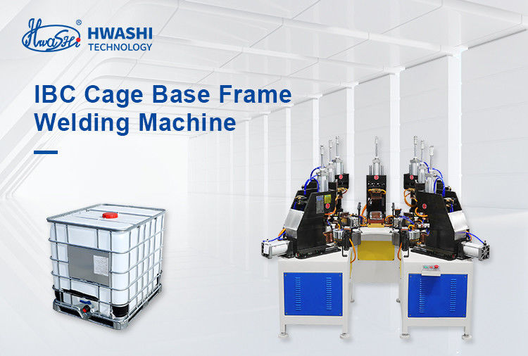 HWASHI IBC γραμμή παραγωγής πλαισίου κλουβιού IBC μηχανή συγκόλλησης πλαισίου βάσης κλουβιού